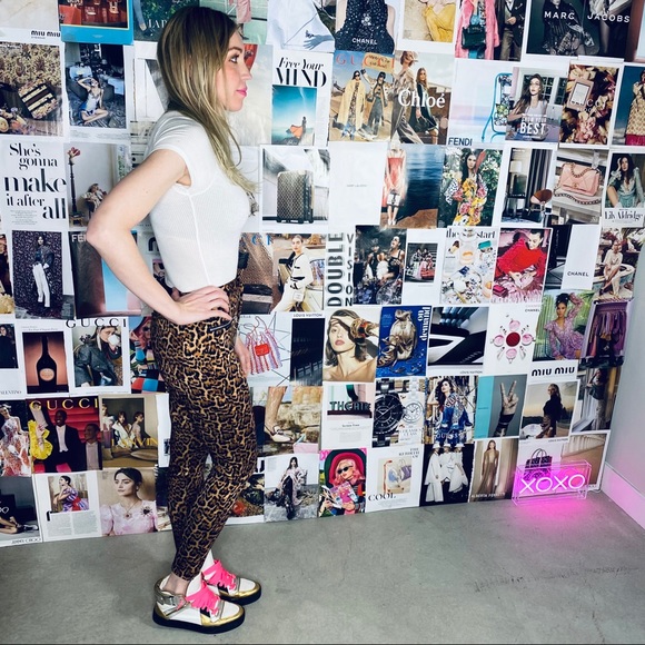 Zara Mid-Rise Skinny Leopard Pants - Picture 6 of 11